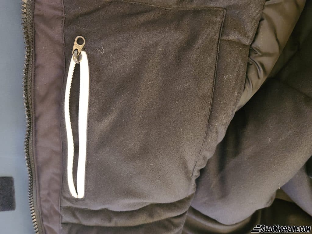 The inside pocket of the coat is quite large and very practical.