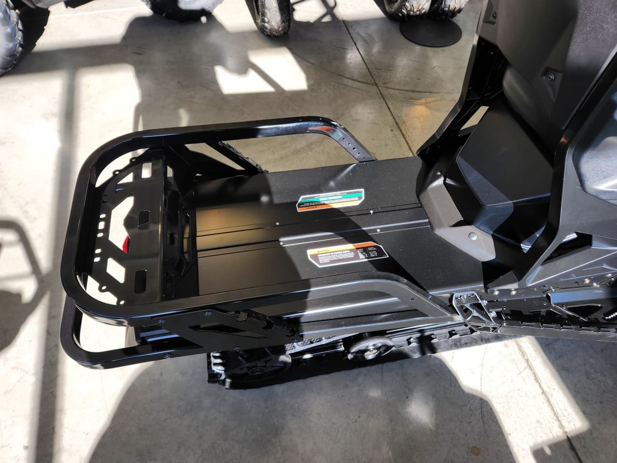 rear trunk of a taïga electric snowmobile