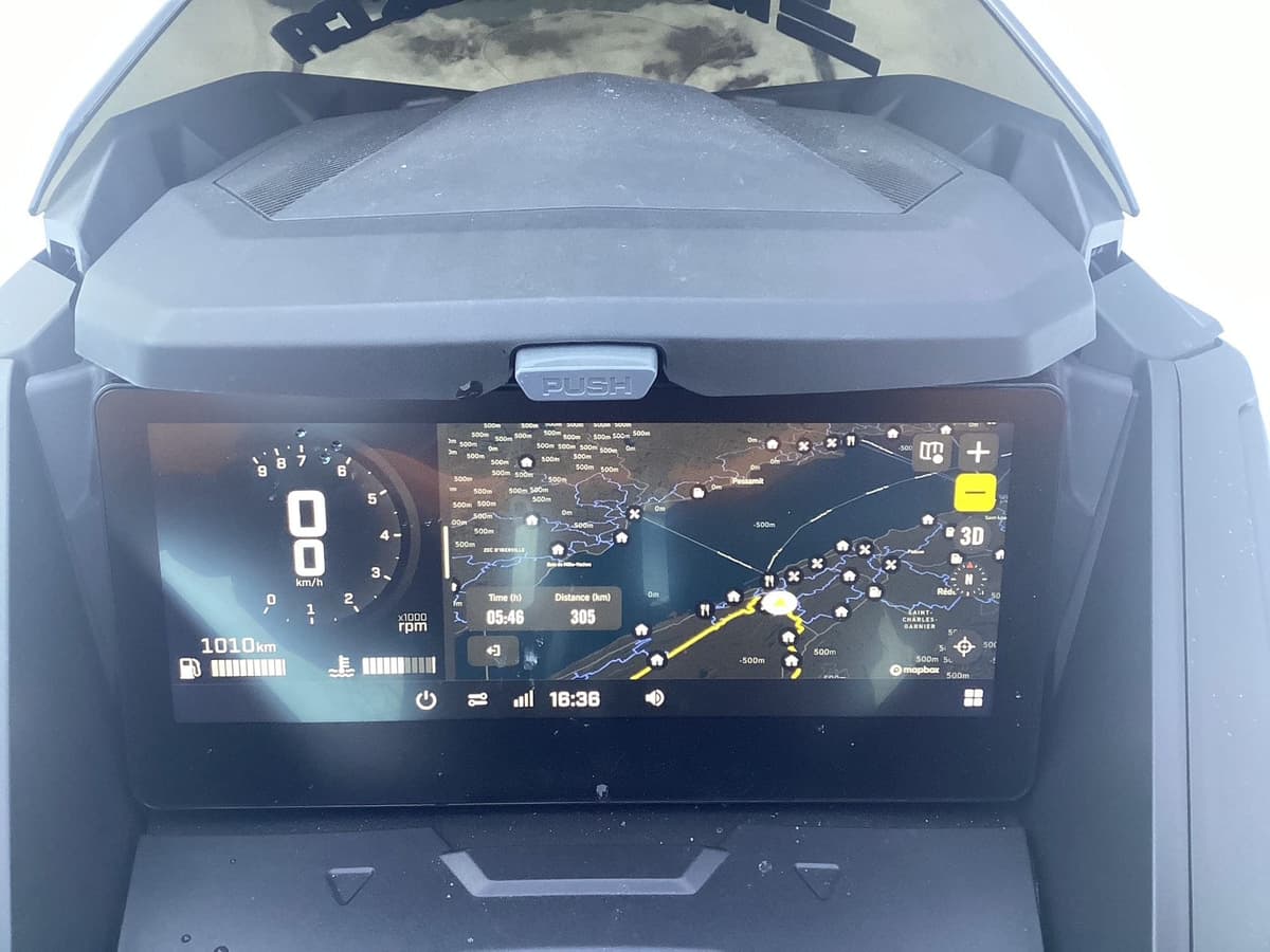 10.25-inch display on the 2025 Ski-Doo MXZ X-RS
