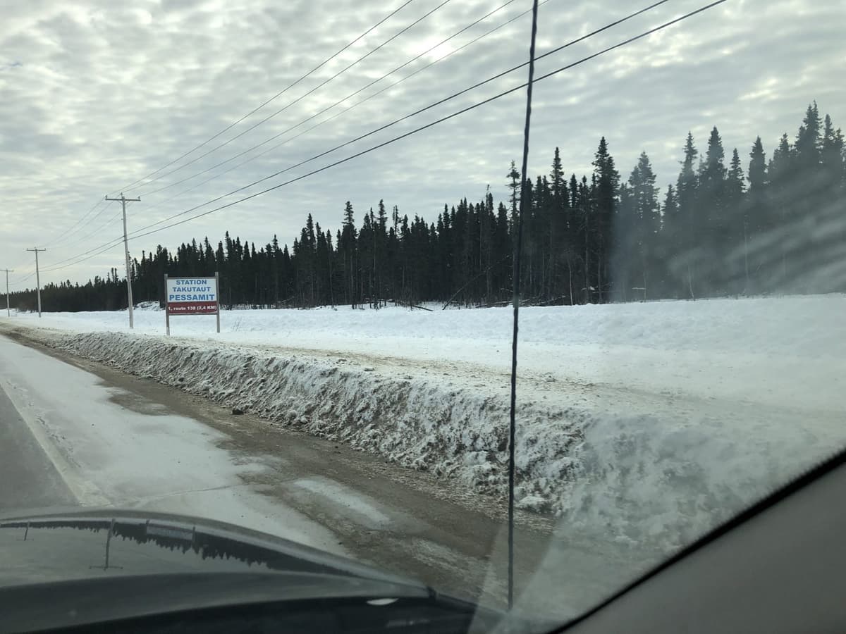 Pessamit's welcome sign, starting point for the first nations expedition