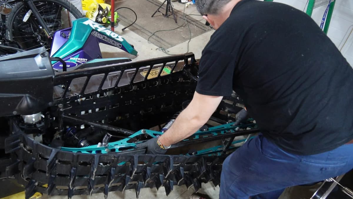 Rear suspension removed from track