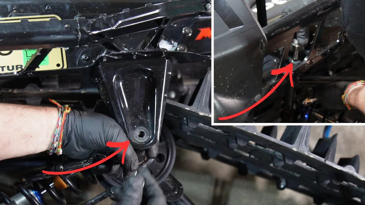 Rear suspension front bolts installed