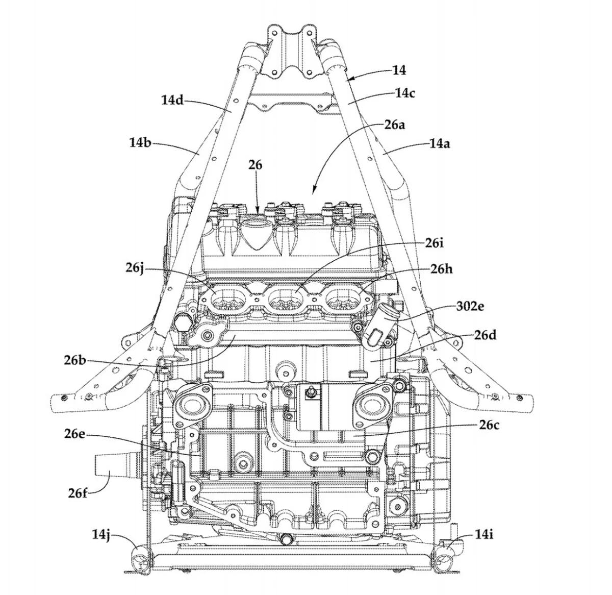 Catalyst chassis turbo engine positioning diagram