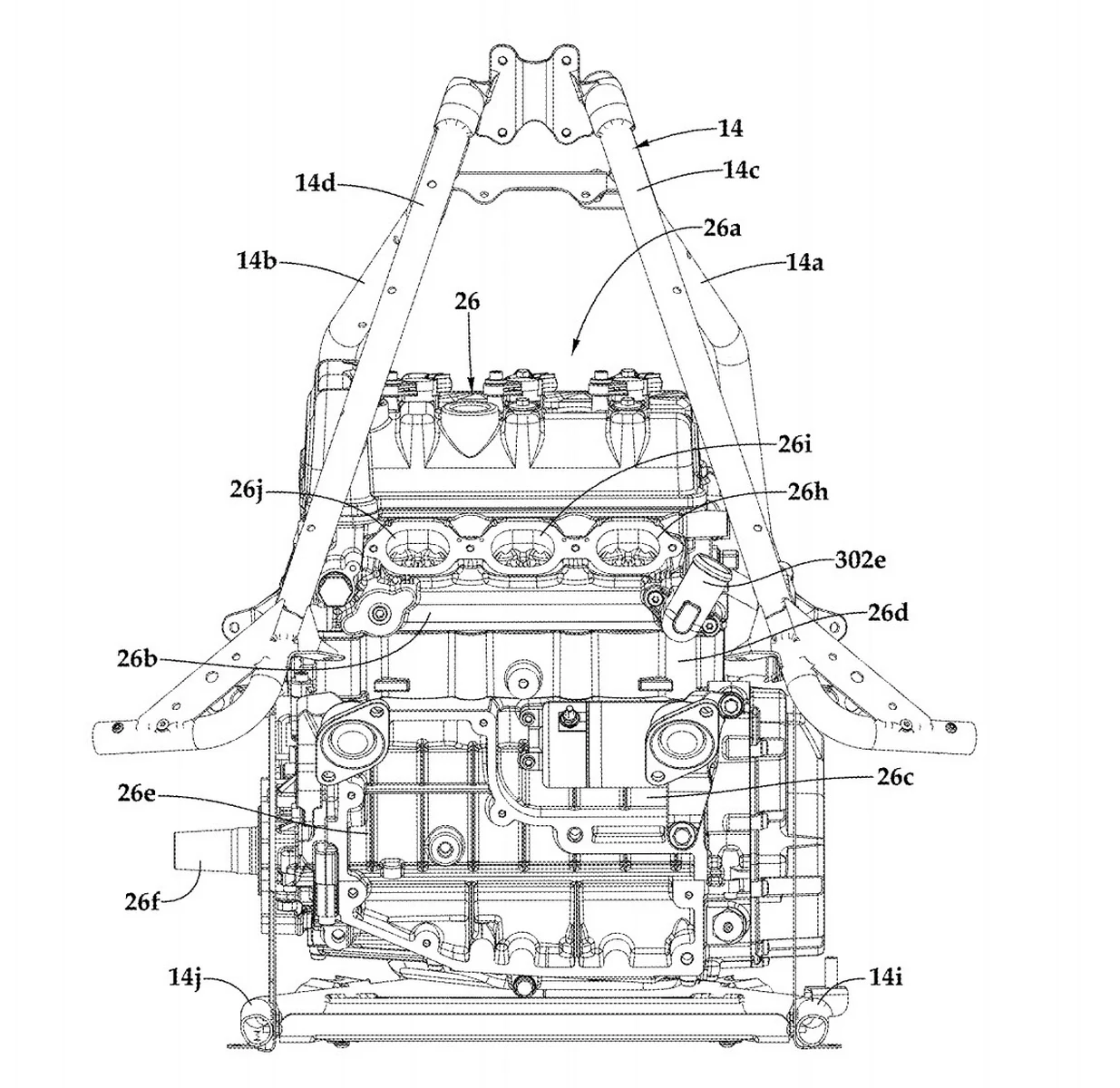 Catalyst chassis turbo engine positioning diagram